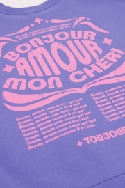 My jewellery Paarse sweater "Bonjour amour mon chéri"