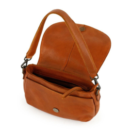 Bear Design Klein schoudertasje met flap 'Paloma' cognac