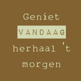 homebound tegeltje geniet vandaag herhaal 't morgen