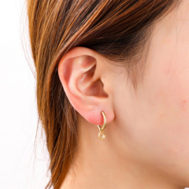 Go Dutch Label oorbellen Mini Heart Hoop - 14K