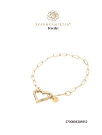 rose en camellia armband hart sluiting