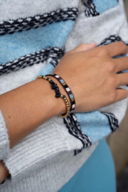 Zusss mooimakers armband kralen glassteen donkerblauw