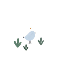 wenskaart klein liefs | vogel