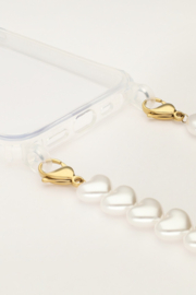 My Jewellery Telefoonkoord met hartjes imitatieparels