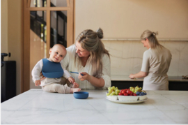 jollein siliconen kinderserviesset | jeans bleu