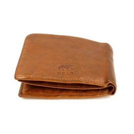 Bear design herenportemonnee Billfold 'Joep' cognac