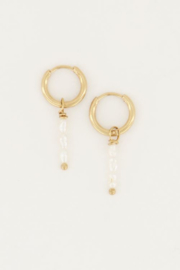 My Jewellery oorbellen | oorbellen drie parels goud