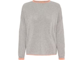 marta du chateau knitted top Margueritte grijs/zalm