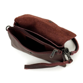 Bear Design Clutch/Mini schoudertasje 'Lydia' bordeaux