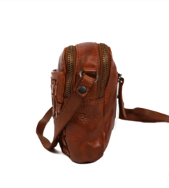 Bear Design schoudertasje 'Irem' gevlochten cognac
