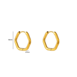 Go Dutch Label oorbellen Octagon Hoop goud