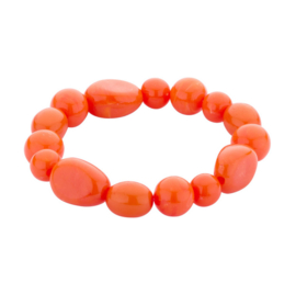 biba armband chunky kralen uni resin oranje