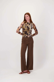 zusss Stretch Broek Met Naad choco
