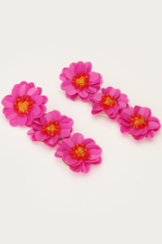 My Jewellery Statement oorhangers met drie roze bloemen