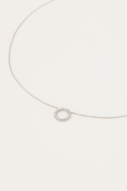 my jewellery ketting | Stras open rondje met steentjes zilver