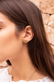 My jewellery oorbellen studs klaver bloem zilver