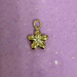 My Jewellery bedel bloem met strass steentje goud