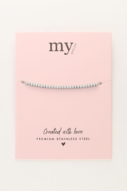 My Jewellery armband met vierkante kralen zilver