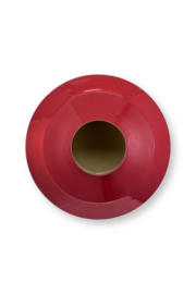 vase metal dark mid red 35cm