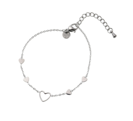 Go Dutch Label armband hartjes Bracelet zilver