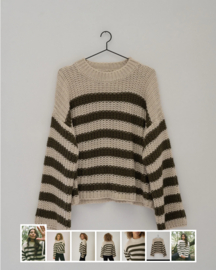 tiltil owly knit stripe beige olive