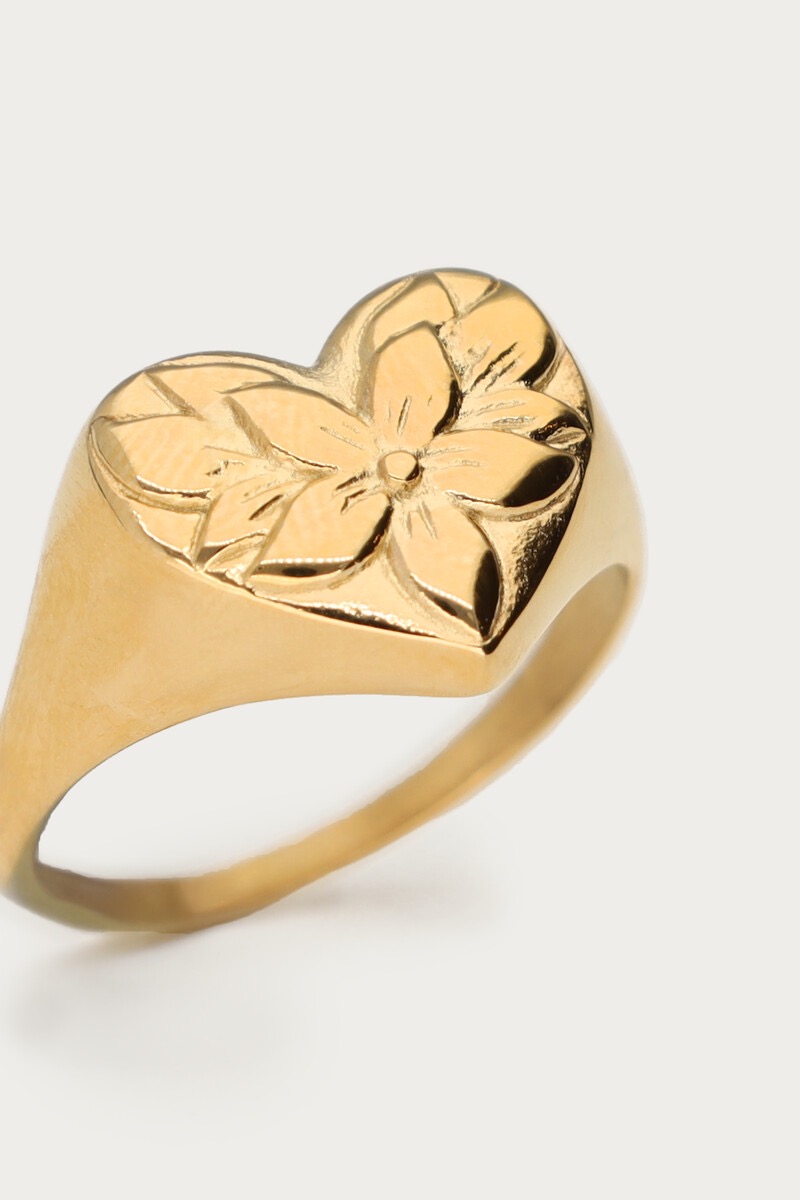My Jewellery Botanical statement ring met bloemen hart