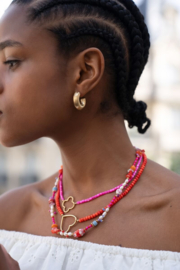 My Jewellery ketting | art gekleurde kralen ketting goud