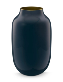 Pip studio vase metal oval mid blue 30cm