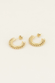 My Jewellery oorbellen | oorringen platte schakels goud *