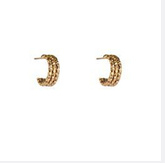 Go Dutch Label oorbellen 3 lines hammerd Hoop goud