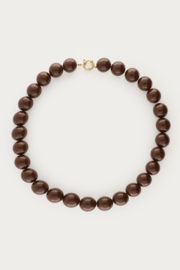 My Jewellery Bruine statement ketting met ronde kralen