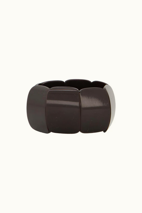 Zusss Brede Kralen Armband chocoladebruin
