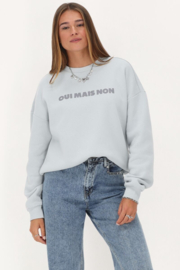My Jewellery lichtblauwe sweater ''Oui mais non''
