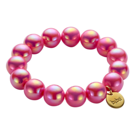 biba armband chunky kralen parelmoer fuchsia