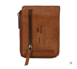 Bear design Ritsportemonneetje 'Gungun' Cognac