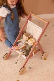 Little Dutch houten poppenbuggy | Flowers en butterflies