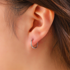Go Dutch Label oorbellen Small Hoop - 1.6mmx10mm zilver