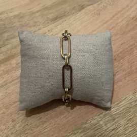 Go Dutch Label armband | grove schakel goud.