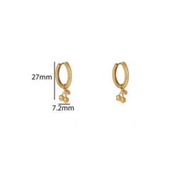 Go Dutch Label oorbellen Cherry Hoop - 14K