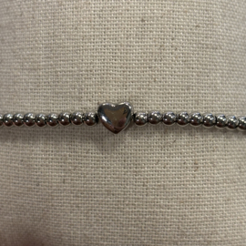 My jewellery stretch armband met kralen zilver