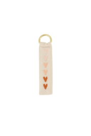 Zusss sleutelhanger roze hartjes ecru/roze