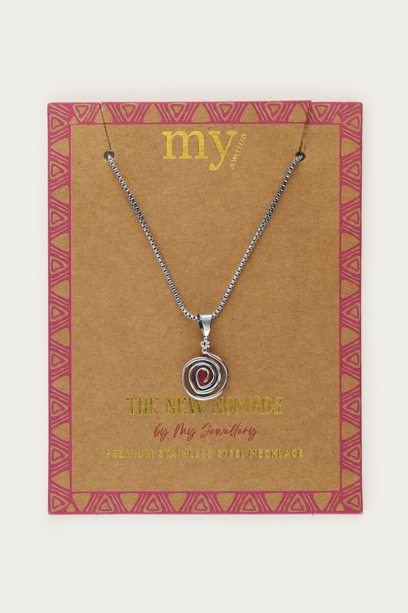 My jewellery Nomads ketting met minimalistische swirl zilver