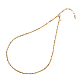 Go Dutch Label ketting | Long bead necklace 14k + nude