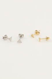 My Jewellery oorbellen | oorbellen studs driehoek goud *