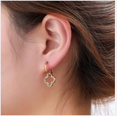 Go Dutch Label oorbellen Sparkle Clover Hoop goud