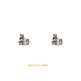 Go Dutch Label oorbellen Sparkle Moon Stud goud