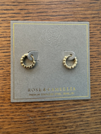 rose en camellia oorbellen kleine hoop gedraaid