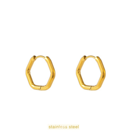Go Dutch Label oorbellen Octagon Hoop goud
