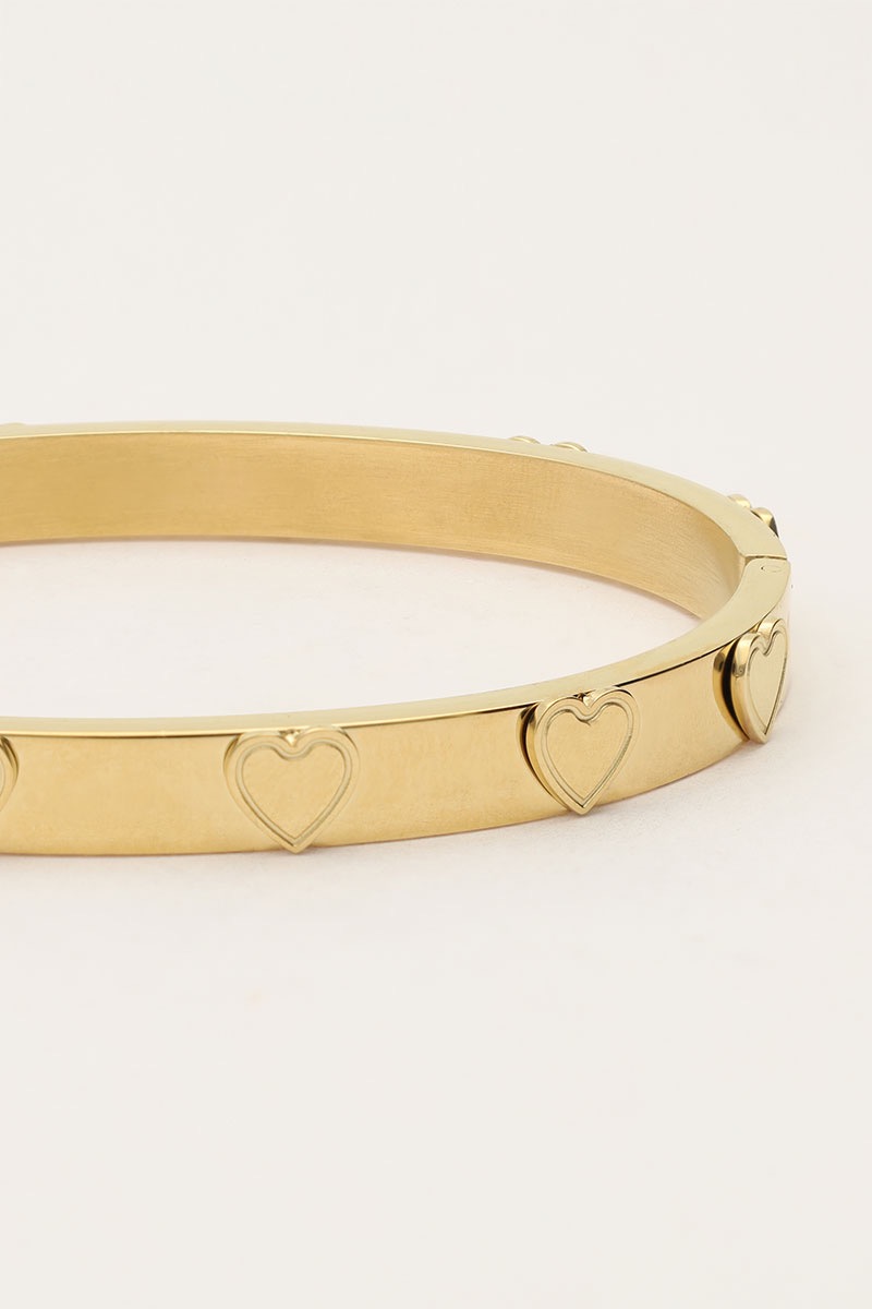 My Jewellery Bold bangle met hartjes goud