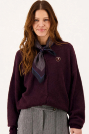 zusss vest met broche burgundy